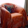 italsofa tub burnt orange swivel chair Image 4