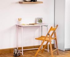 Folding Desk - Computer, Laptop Space Saving Wooden Desk in Lilac
