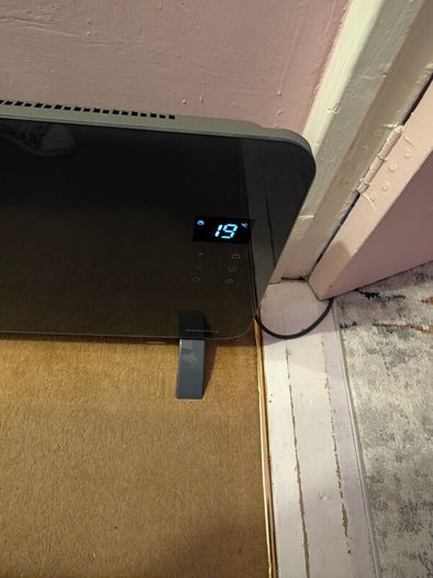 2 x Masterplug Auraline Smart Energy Glass Panel Heater, 2000W, Slate Grey