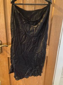 Black satin ruffled skirt size 18