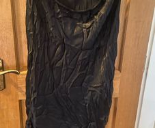 Black satin ruffled skirt size 18