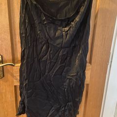 Black satin ruffled skirt size 18