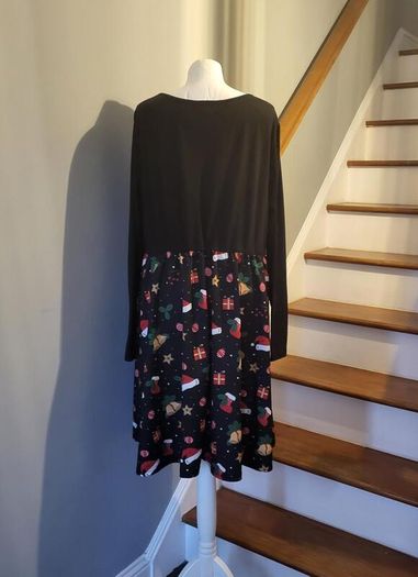 Shein black contrast Xmas dress, Size 4XL / UK24