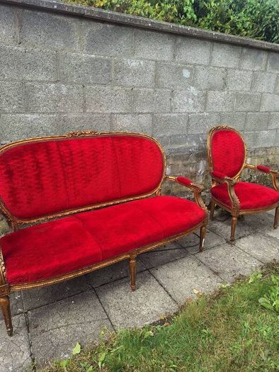 Antique French Louis XVI Style 3-Piece Salon Suite