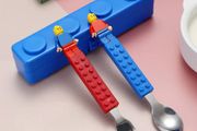 Fun Creative Building Blocks Portable Cutlery Stainless Steel Cutlery Children'S Assembled Fork And Spoon Set Lego Fan Gift