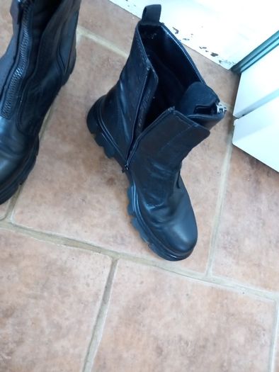 Gabor Black Chunky Platform Ankle Boots