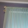 voile curtains with poles x 4 double sets Image 2