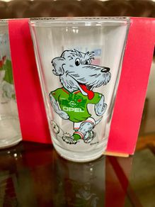 World Cup USA 1994 Macul the dog Mascot Drinking Glasses x 3