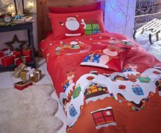 MULTIPLE SIZES AVAILABLE Santa's Christmas Presents Reversible Single Duvet Cover Set with Pillowcase Red