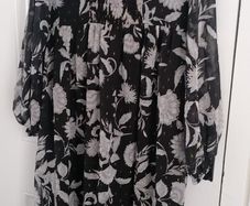 sheer lined dress flowy oversized size on label 12  also fit a 14