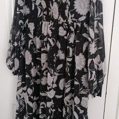 sheer lined dress flowy oversized size on label 12  also fit a 14