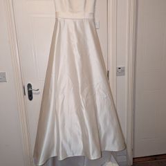 stunning ivory satin wedding dress by Kelsy Rose. Brand new with tags.