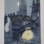 A rare trio of original etchings by Marcel Augis (pseudonym of H. Dupont). Provenence, etchings stamp.1914, rare antique art prints Image 2