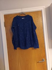 Next Blue With Silver  Sequins Jumper.  S. S- 12. B.N.W.T.