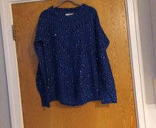 Next Blue With Silver  Sequins Jumper.  S. S- 12. B.N.W.T.