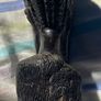 Vintage African Hand Carved Ebony Wood Bust Sculpture of a  Tribal Head Image 4