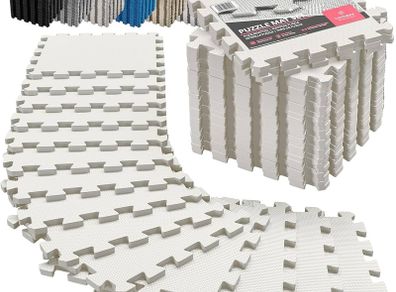Soft Foam Floor Mat - 18 Pieces Protective Gym Flooring Set, Exercise Mats EVA Puzzle Rubber Tiles, Ground Surface Protection Workout