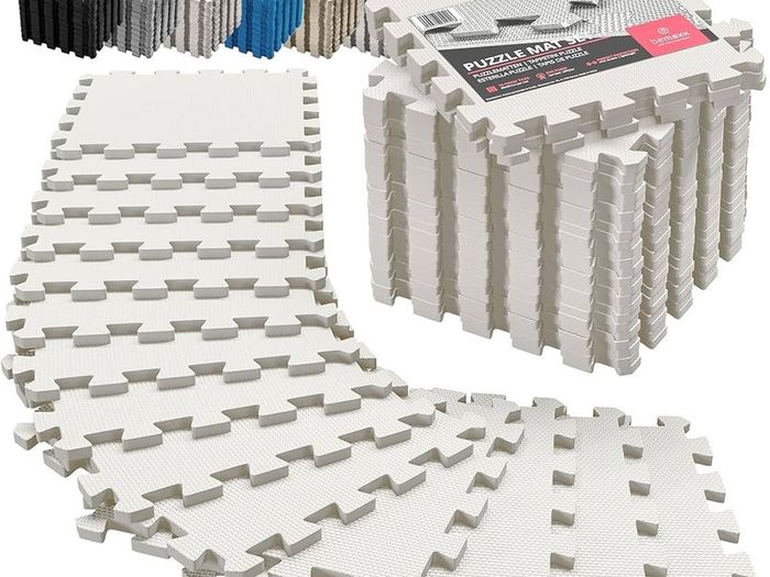 FREE P&P Interlocking Soft Foam Floor Mat - 18 Pieces Protective Gym Flooring Set, Exercise Mats EVA Puzzle Rubber Tiles, Ground Surface Protection Workout Underlay Matting Sports Pool Home Fitness Garage
