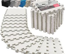 FREE P&P Interlocking Soft Foam Floor Mat - 18 Pieces Protective Gym Flooring Set, Exercise Mats EVA Puzzle Rubber Tiles, Ground Surface Protection Workout Underlay Matting Sports Pool Home Fitness Garage