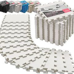 FREE P&P Interlocking Soft Foam Floor Mat - 18 Pieces Protective Gym Flooring Set, Exercise Mats EVA Puzzle Rubber Tiles, Ground Surface Protection Workout Underlay Matting Sports Pool Home Fitness Garage