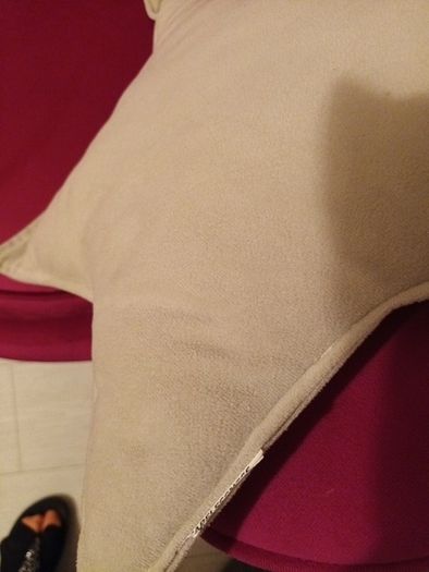 2 cream star shaped velvet cushions