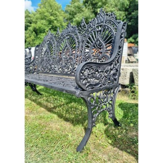 Bench Cast Iron Crown Large Black CH R 714 B