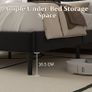 Double Bed Frame with Headboard, Vertical Channel Tufted Wingback No Box Spring Needed, Mattress Foundation, Easy Assembly, Black Image 6