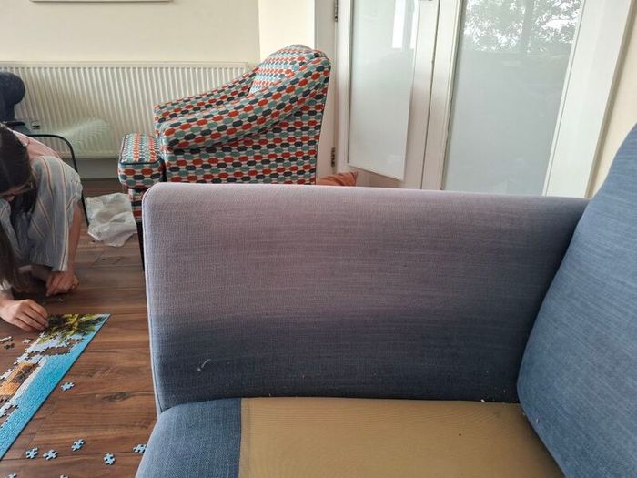 2 blue sofas L165cm x D90cm H83cm