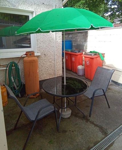 Garden Table Chairs & Umbrella Set