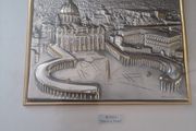 Beautiful Italian Sterling Silver 925 Piazza San Pietro Rome Framed Picture