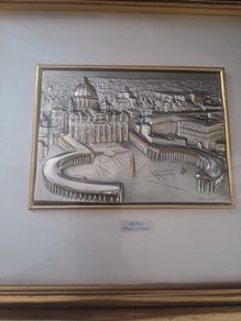 Beautiful Italian Sterling Silver 925 Piazza San Pietro Rome Framed Picture