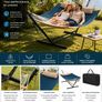 Extra Wide Garden Hammock with Stand  Padded Outdoor Hammock with Pillow, 200 kg Image 2