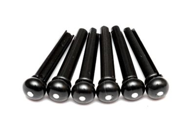Acoustic Guitar Bridge Pins - Black - Set of 6