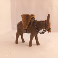 olive wood vintage/ antique donkey hand carved  figurine Great gift present hand made