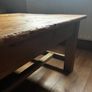 Irish Farmhouse Pine Table - Four-plank Top, Mortise & Tenon Stretcher Base, Stripped Raw Image 2