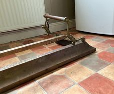 Very decorative antique brass and copper fender