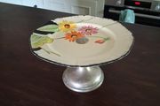Hand painted vintage cake stand