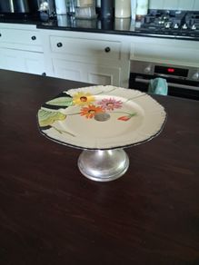 Hand painted vintage cake stand