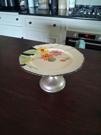 Hand painted vintage cake stand