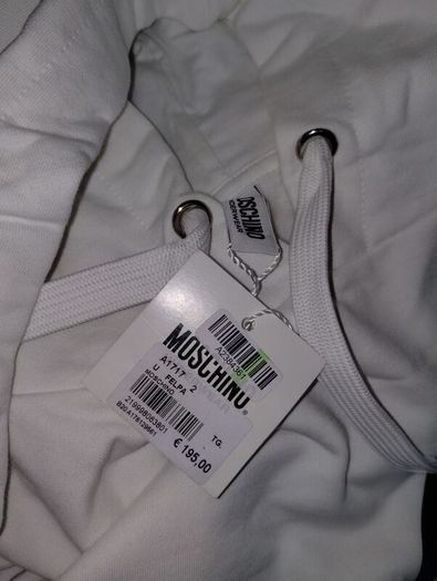 MOSCHINO UNDERWEAR Leisure Hoodie White Teddy Printed