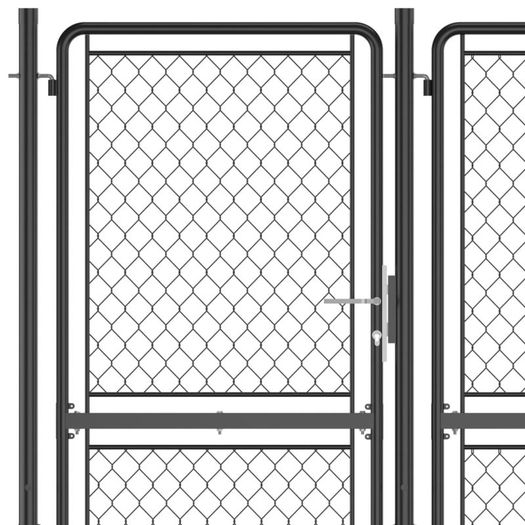 Garden Gate Steel 200x395 cm Anthracite
