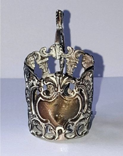 Solid Sterling Silver Spirit Cup Holder/Cert