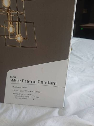 Wire Framed Pendant Cube Lights