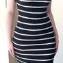 Black & Cream Striped Bodycon Midi Dress - Size S / UK8/10 Image 3