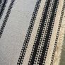 2 metres of 100% cotton canvas treble ticking stripe fabric in oatmeal and vintage black Image 4