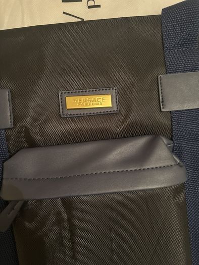 VERSACE PAFUMS Men's Large Black & Blue Sports / Travel / Weekender / Gym Bag