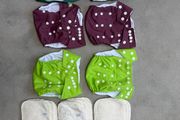 LittleLamb One Size Pocket Nappies 6 with 12 Bamboo Boosters