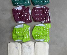 LittleLamb One Size Pocket Nappies 6 with 12 Bamboo Boosters