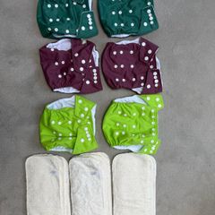 LittleLamb One Size Pocket Nappies 6 with 12 Bamboo Boosters