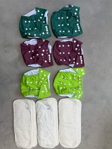 LittleLamb One Size Pocket Nappies 6 with 12 Bamboo Boosters